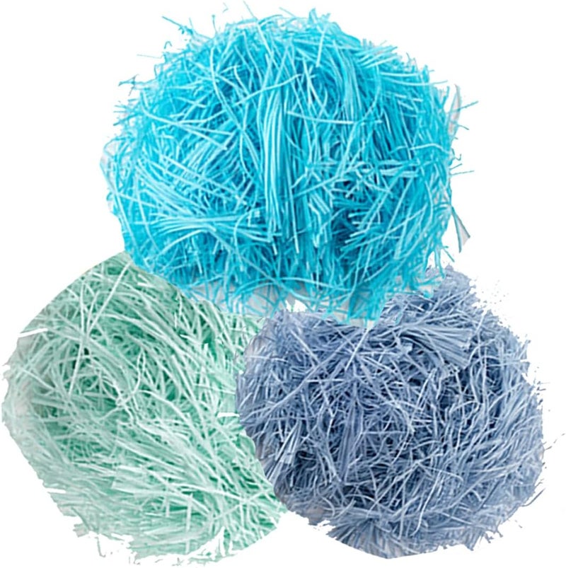 Lukdin Multicolor Recyclable Paper Shred Easter Grass – Eco-Friendly Basket and Gift Box Filler for Easter Party Decorations (blue) - Image 1
